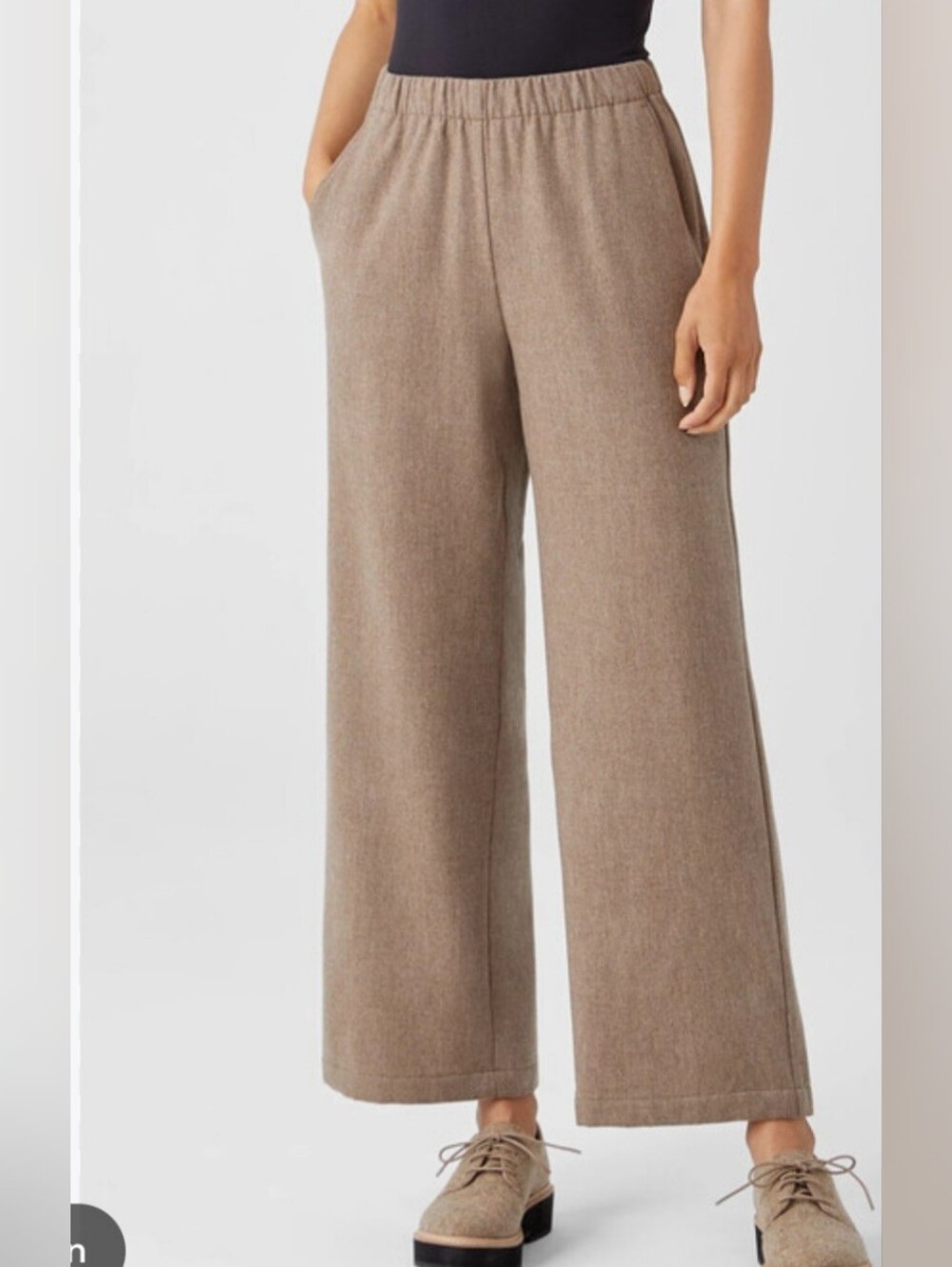 Eileen Fisher Soft Wool Flanel Streight Pant